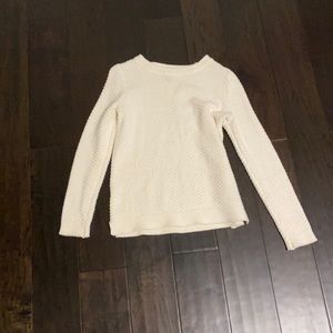 white textured sweater